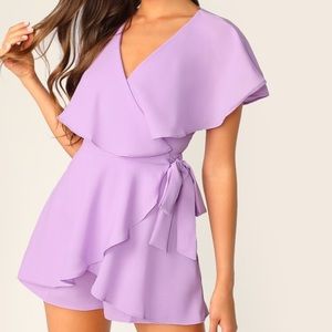 Purple wrap romper NWOT